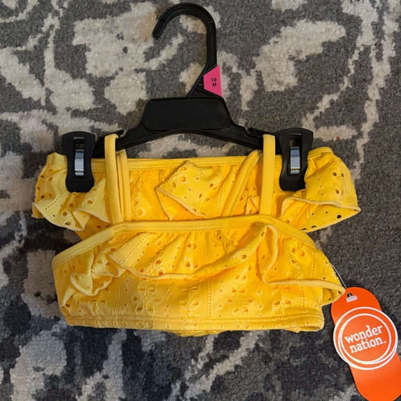 wonder nation | Swim | Wonder Nation Yellow Eyelet Bikini Top And